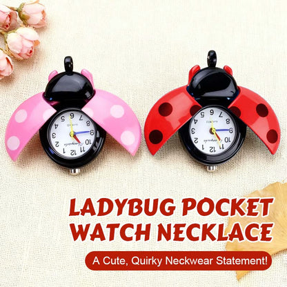 🐞 Marienkäfer-Taschenuhr-Halskette