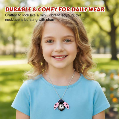 🐞 Marienkäfer-Taschenuhr-Halskette