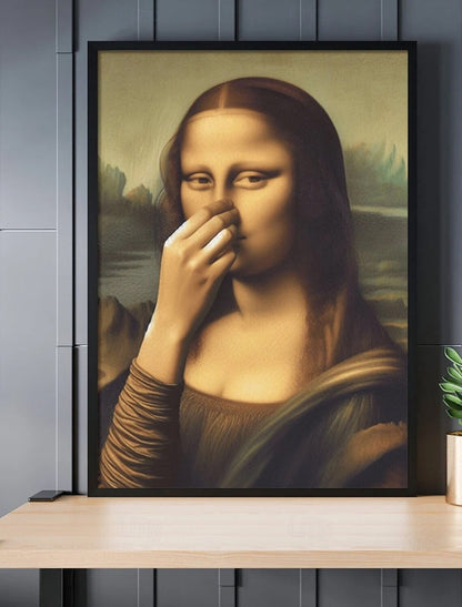 Imitation Mona Lisa Kunstdekoration, lustige Vintage-Toilette Humor Raumdekoration