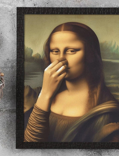 Imitation Mona Lisa Kunstdekoration, lustige Vintage-Toilette Humor Raumdekoration