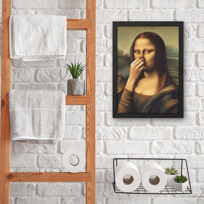 Imitation Mona Lisa Kunstdekoration, lustige Vintage-Toilette Humor Raumdekoration