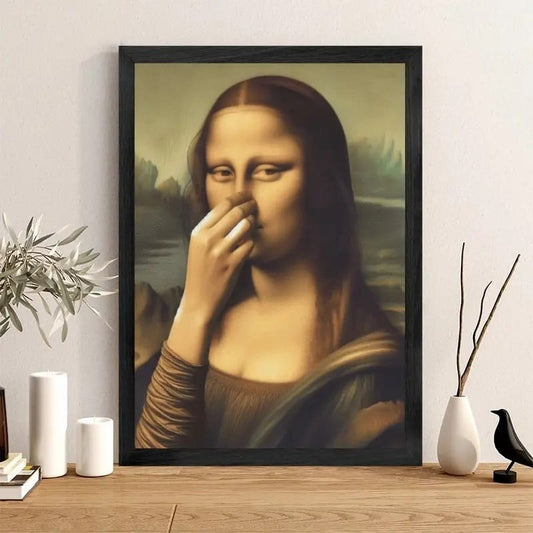 Imitation Mona Lisa Kunstdekoration, lustige Vintage-Toilette Humor Raumdekoration